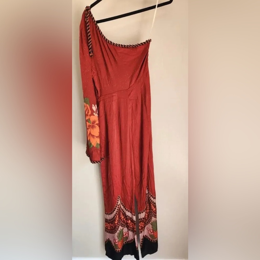 FARM Rio Red Floral One-Shoulder Jumpsuit - Picture 4 of 8